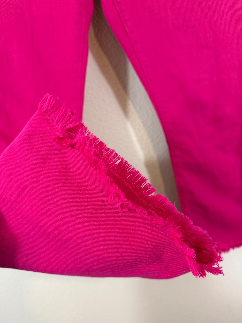 Loft Pink Kick Crop Jeans 25P/0P Raw Frayed Hem Summer Denim Bright Casual - Picture 4 of 10